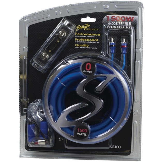 Stinger Select Series 0 gauge 1 500 watt Amp Wiring Kit With Ultra flexible Copper clad Aluminum Cables