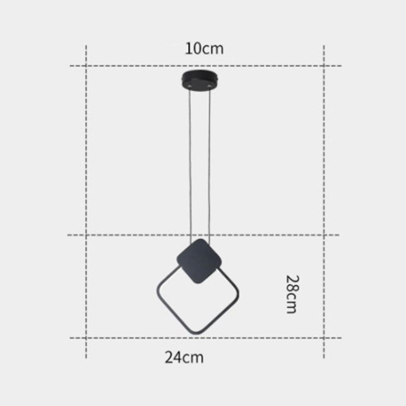 2xnordic Minimalist Led Pendant Light Dimmable Decorative Lamp Black Rhombic