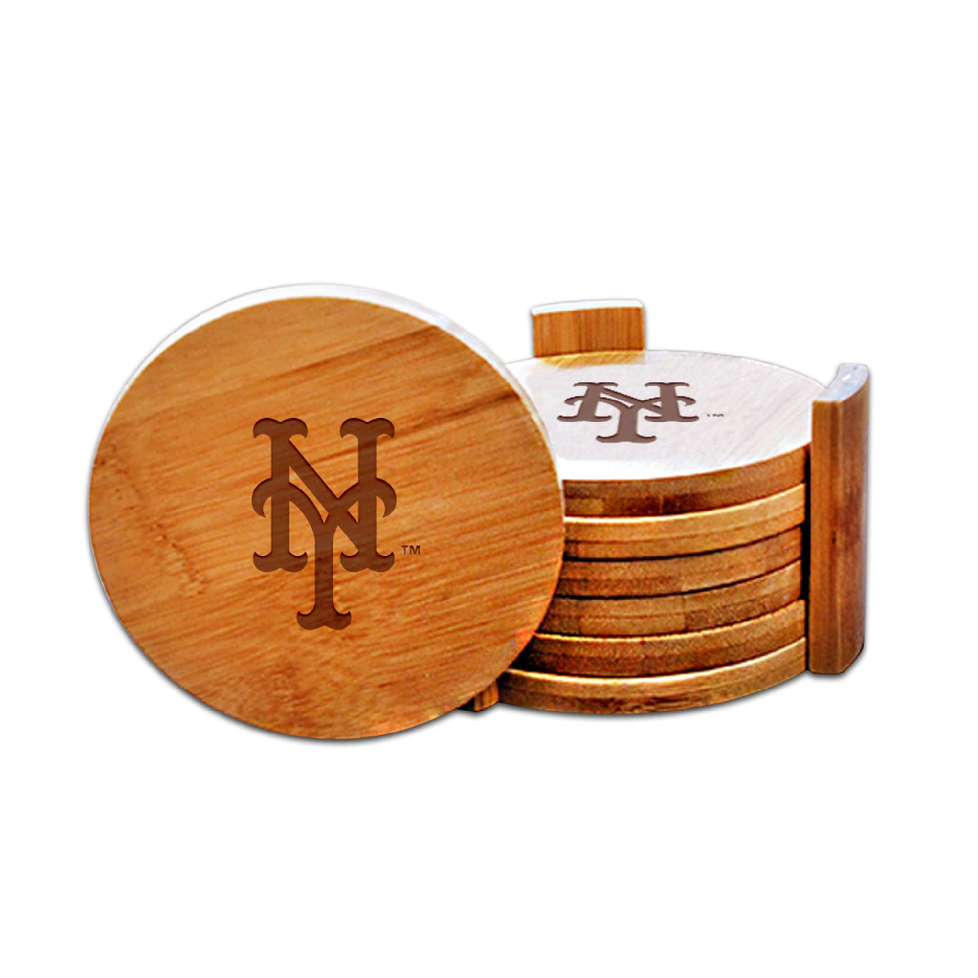 MLB New York Mets Bamboo Coaster Set