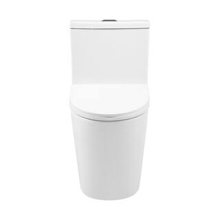 Swiss Madison Dreux 1-piece 0.951.26 GPF Dual Flush Elongated Toilet in Glossy White Seat Included SM-1T181