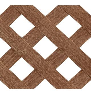 Barrette Outdoor Living 4 ft. x 8 ft. California Redwood Privacy Diamond Vinyl Lattice - Framed 73004040