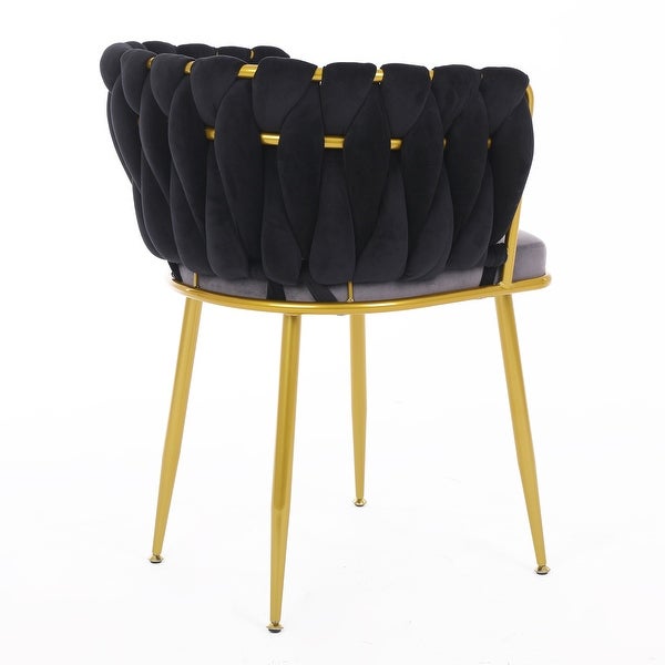 JASIWAY Velvet Accent Chair with Back Arm and Gold Metal Legs