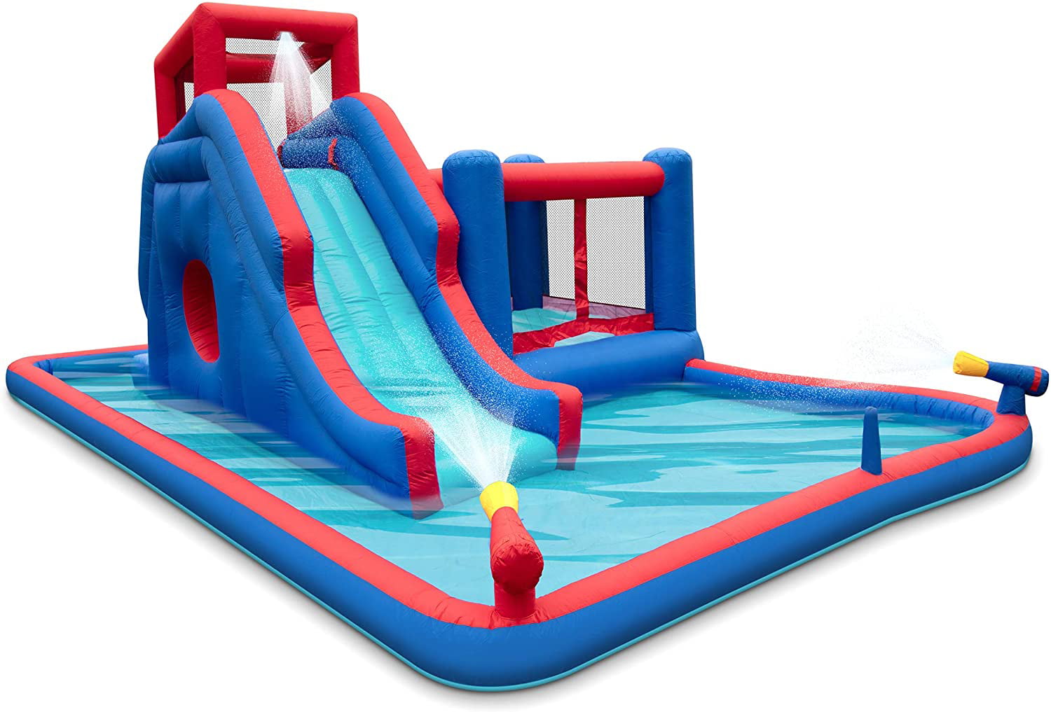 Sunny & Fun Inflatable Water Slide, Blow up Pool & Bounce House for Backyard