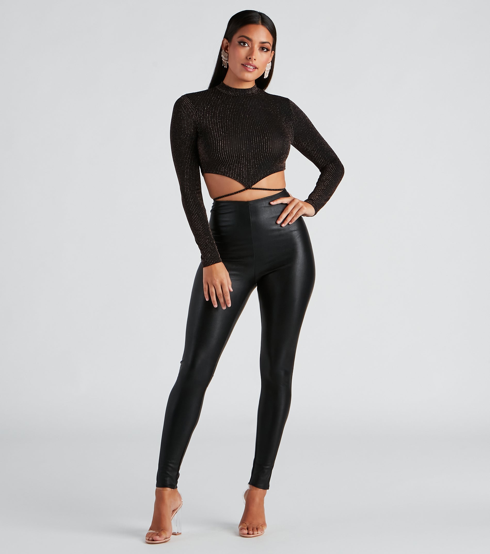 Night Life Metallic Knit Crop Top