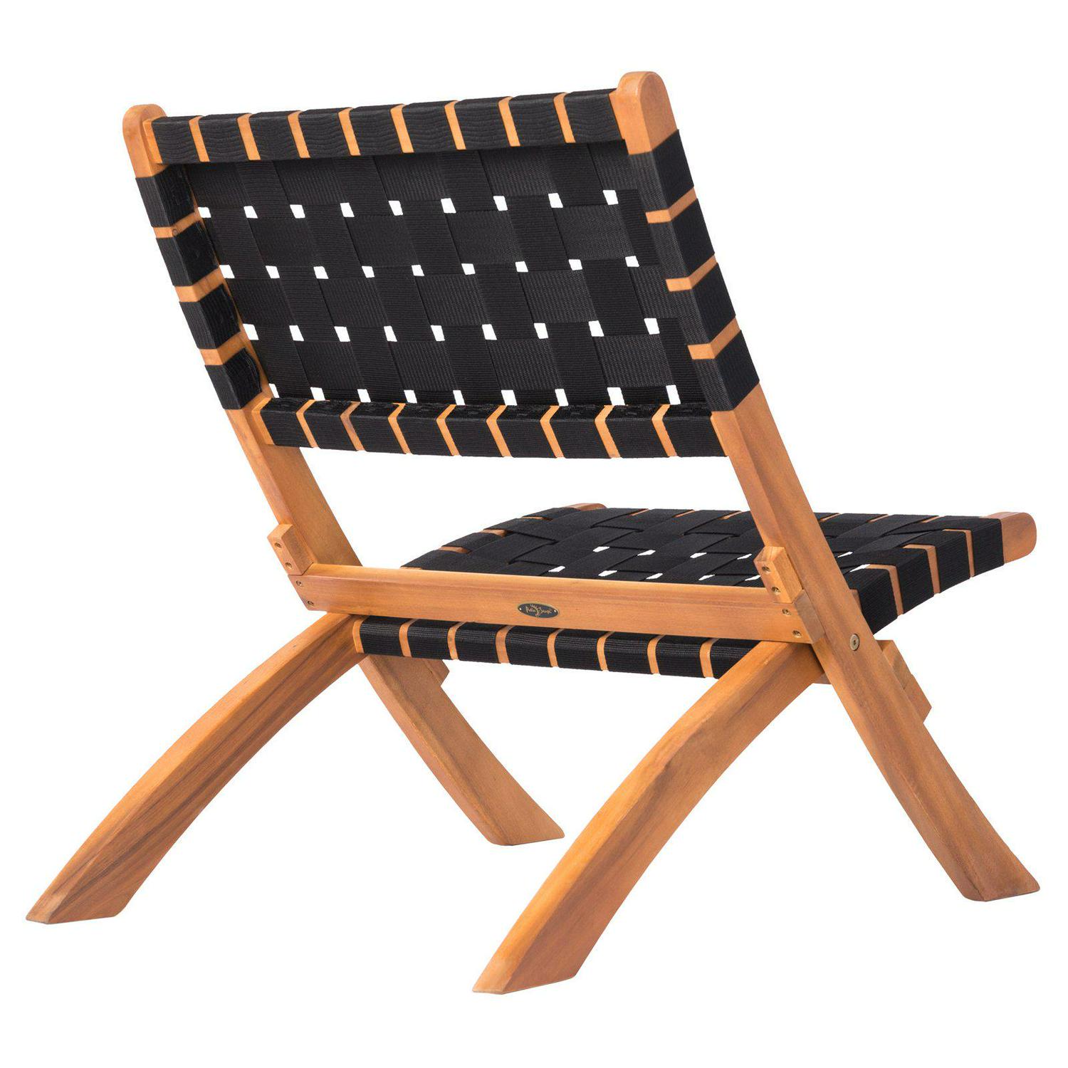 Sava Indoor-Outdoor Folding Chair in Navy Blue Webbing