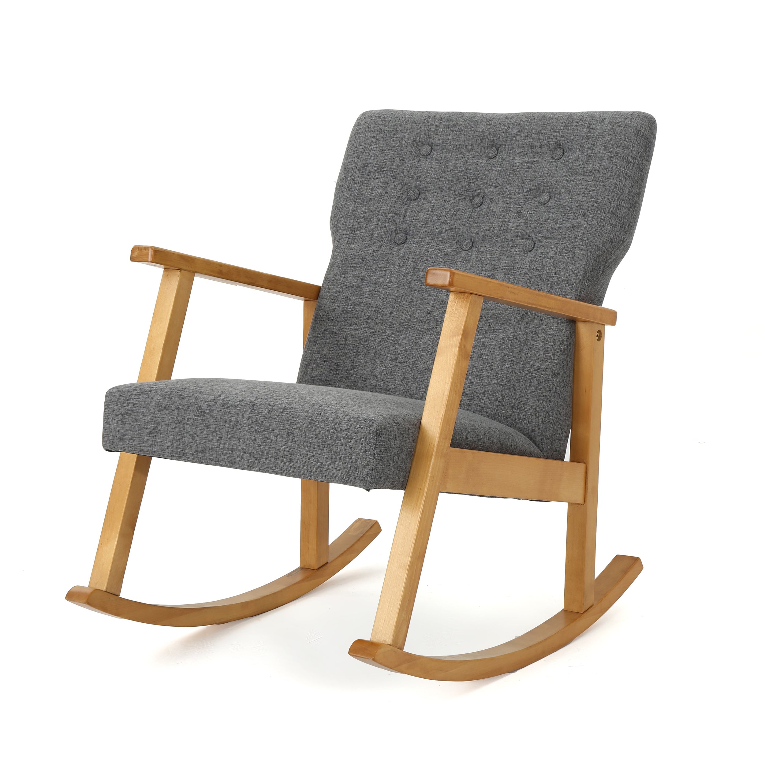 Hank Mid Century Modern Fabric Rocking Chair