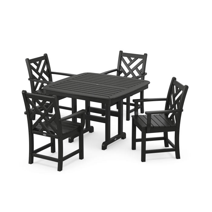 Polywood Chippendale 5-Piece Dining Set with Trestle Legs PWS911-1