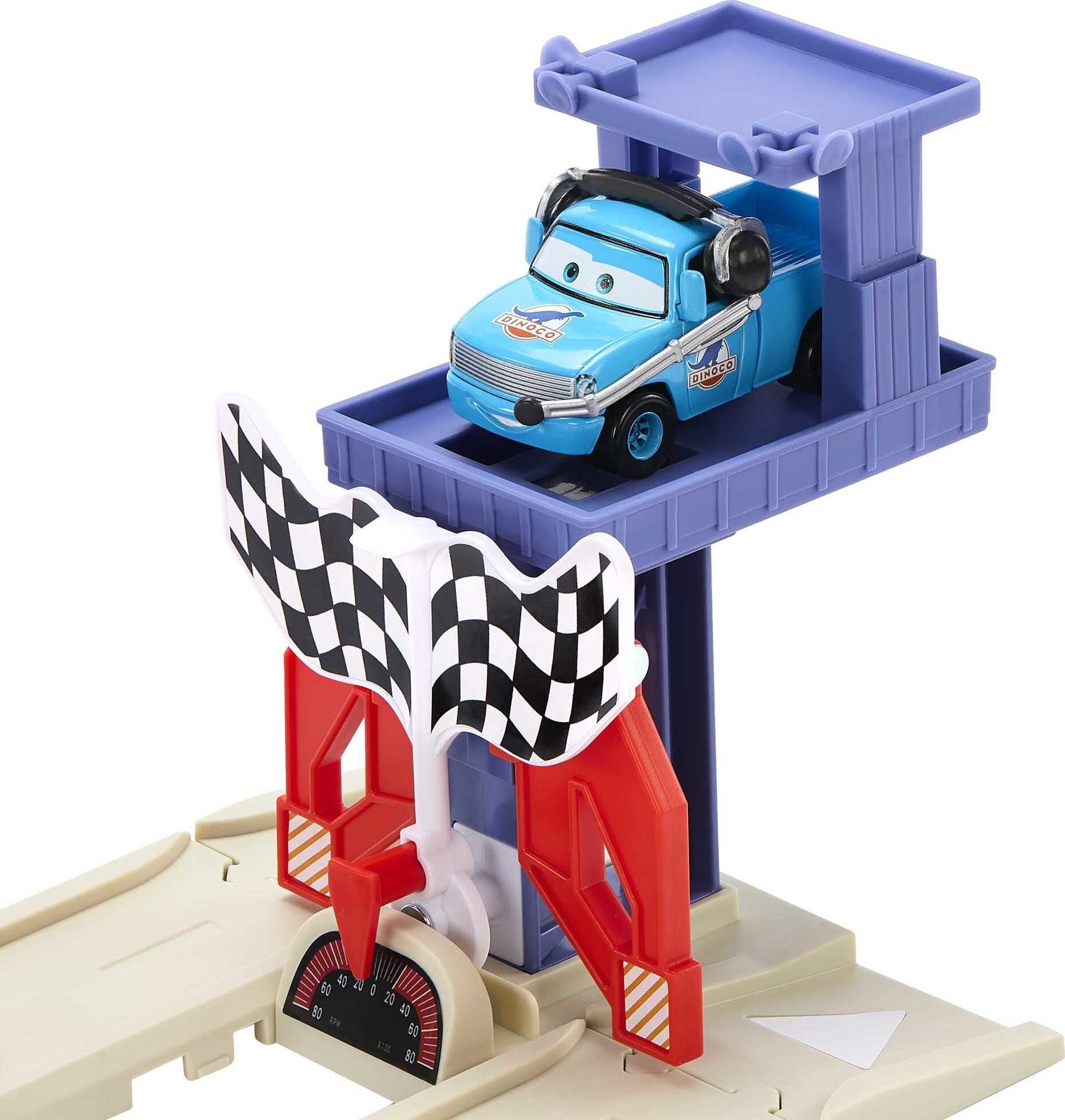 Disney Pixar Cars On The Road Salt Flats Super Speed Playset with 2 Toy Vehicles Including Mater