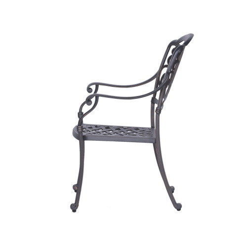 Patio Outdoor Aluminum Dining Armchair with Cushio...