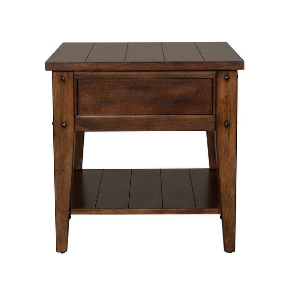 Lake House Rustic Brown Oak 3 Piece Set (1-Cocktail 2-End Tables)