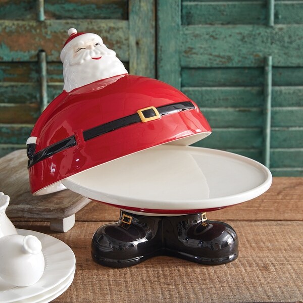 Whimsical Winking Santa Dessert Stand: Festive Holiday Display