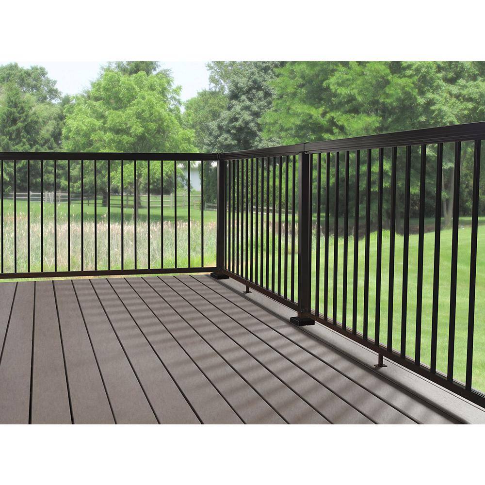 Peak Aluminum Railing 4 in. x 4 in. Black Aluminum Deck Railing Post Base Cover 50981