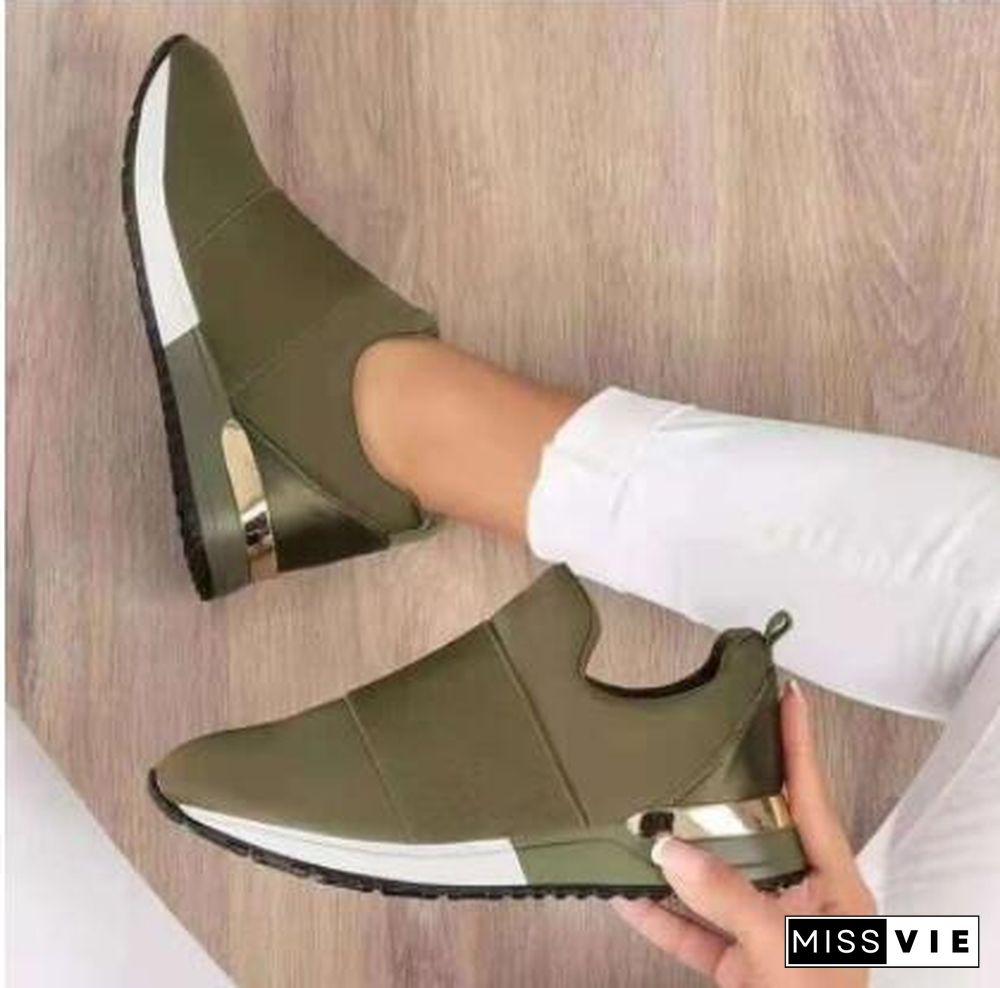 Sneakers Women Vulcanized Shoes Ladies Solid Color Slip-On Sneakers for Female Casual Sport Shoes Fashion Mujer Shoes