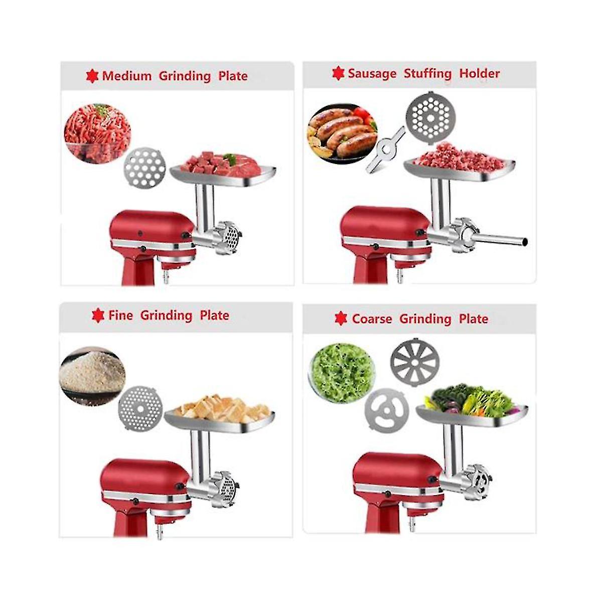 Metal Food Grinder Attachment For Stand Mixer Grinder Accessories Sausage Stuffer Tubes Meat Grinde