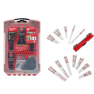 MW Oscillating Multi-Tool Blade Kit with SAWZALL Wood and Metal Cutting Bi-Metal Reciprocating Saw Blade Set (46-Piece) 49-10-9220-49-22-1110-49-22-1216