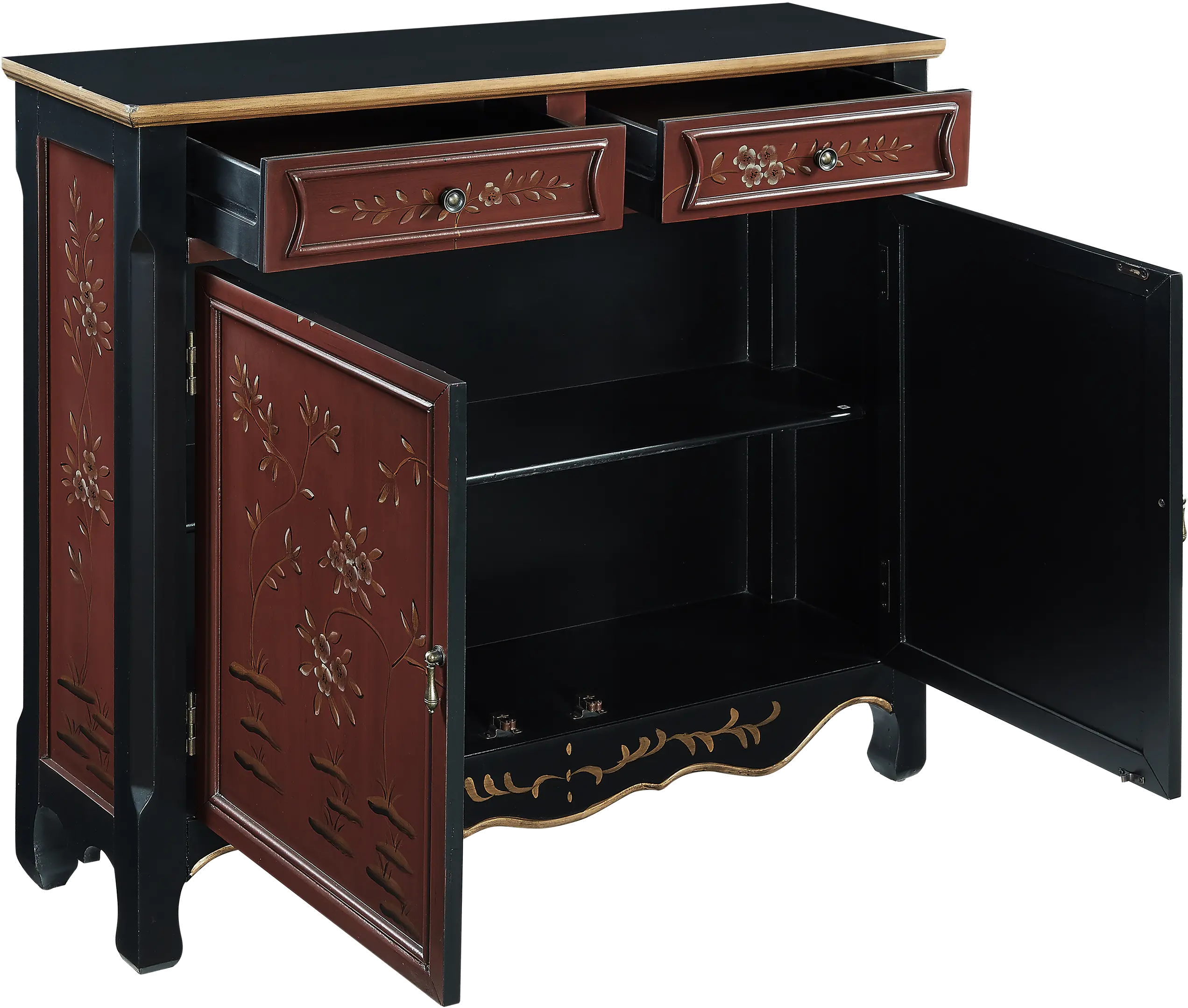 Cillian Red Oriental 2-Door Console