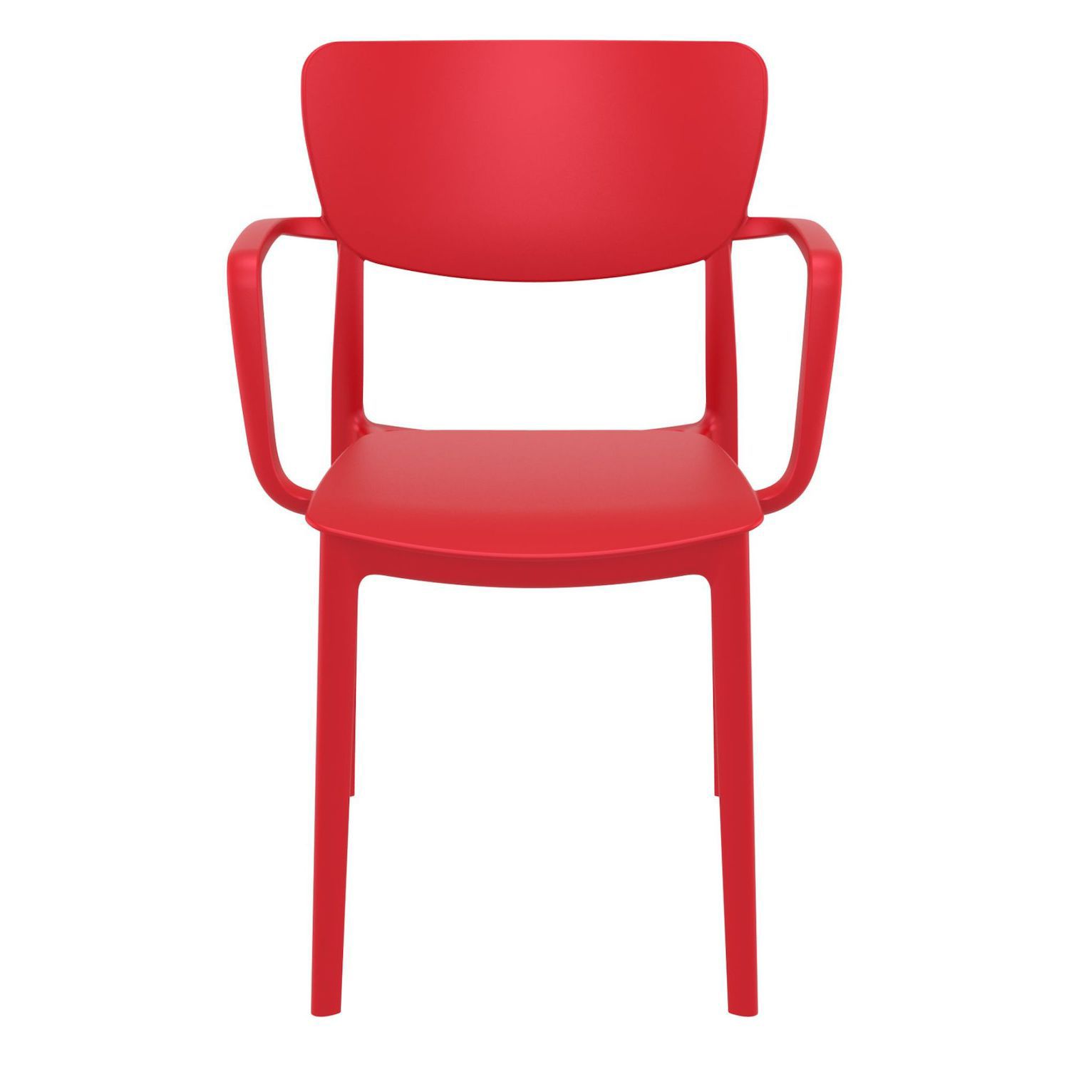 33 Red Solid Stackable Patio Dining Arm Chair