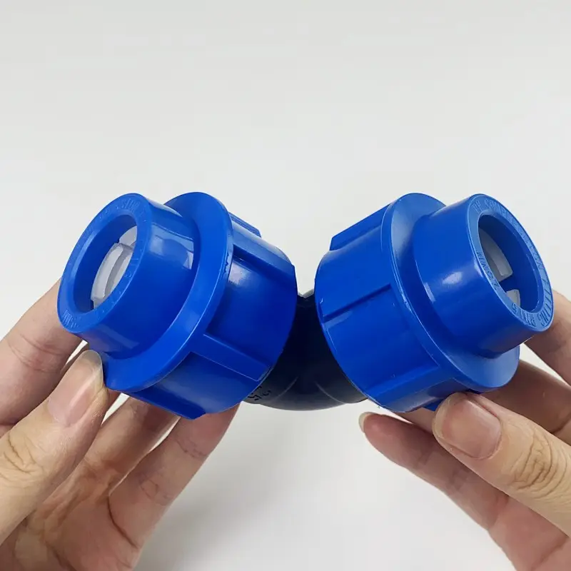 PP HDPE compression plastic 90 elbow irrigation systems PP compression fitting for water supply