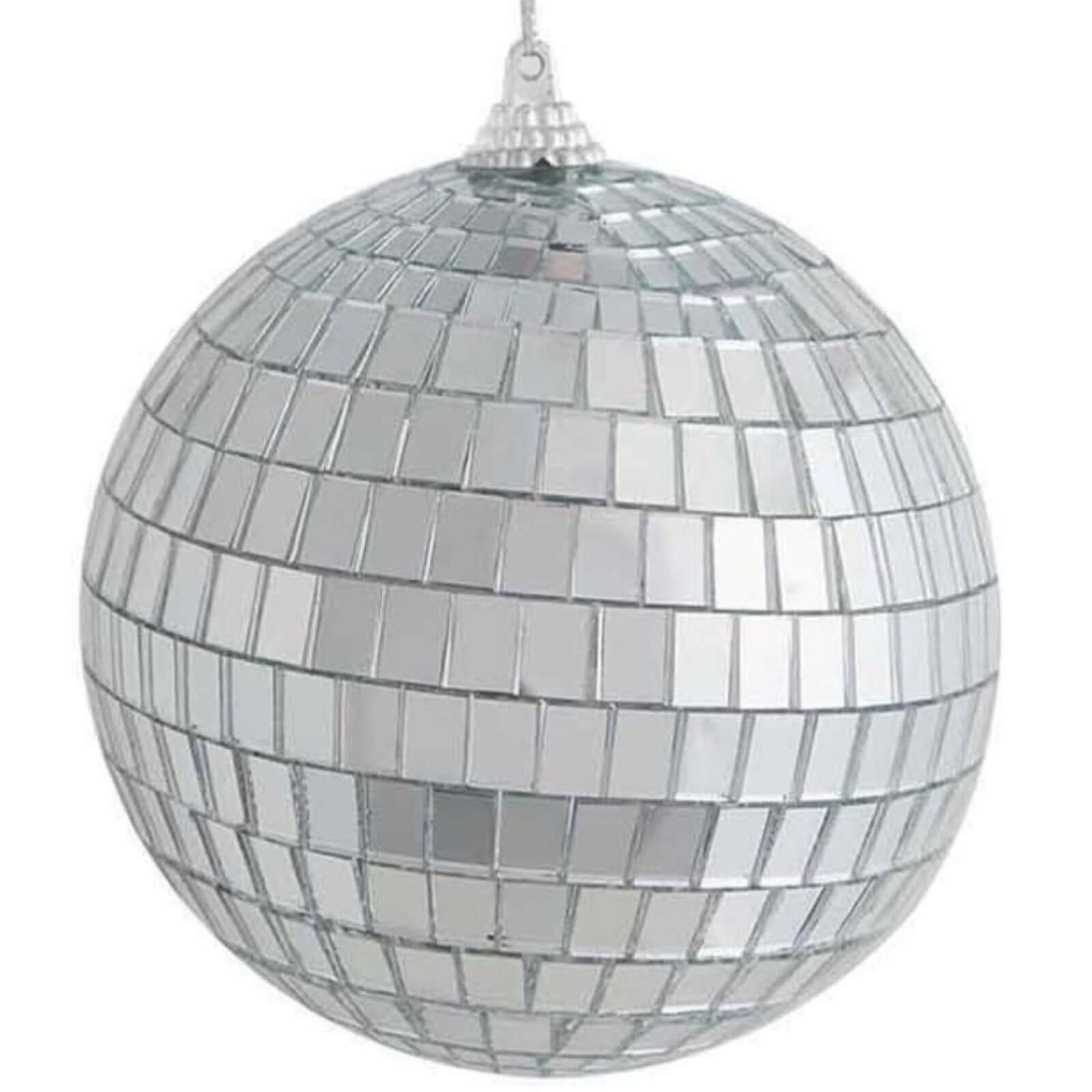 4 Pack Silver Foam Disco Mirror Ball With Hanging Strings, Holiday Christmas Ornaments 6