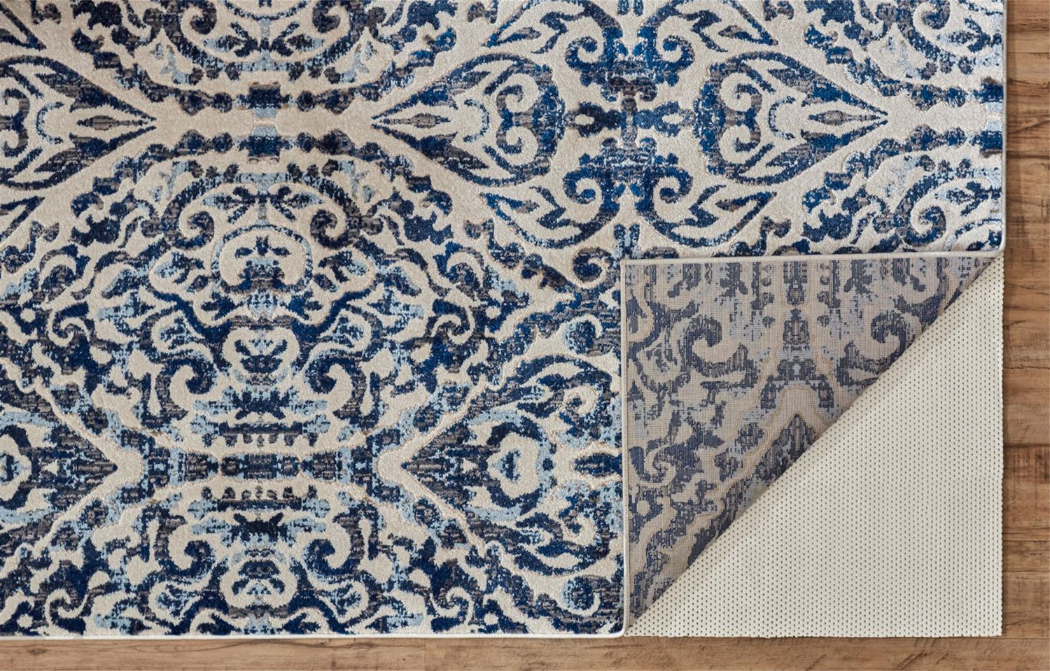 Carini Blue and Ivory Rug by BD Fine