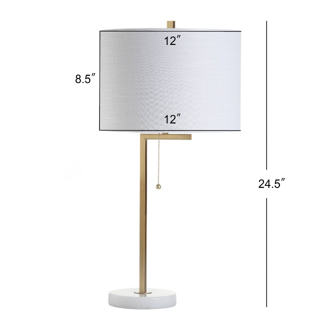 Metal marble Alyssa Table Lamp includes Led Light Bulb Gold Jonathan Y