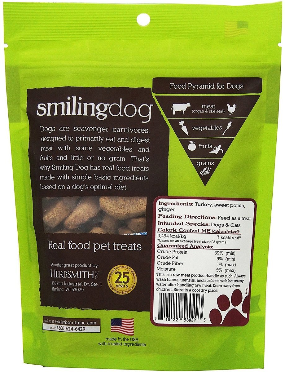 Herbsmith Smiling Dog Turkey with Sweet Potato and Ginger Freeze-Dried Dog Treats