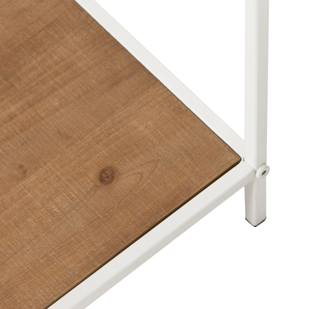 Anthea Wood and Metal End Table  Rustic Brown/White 12x12x26   Contemporary   Side Tables And End Tables   by Uniek Inc.  Houzz