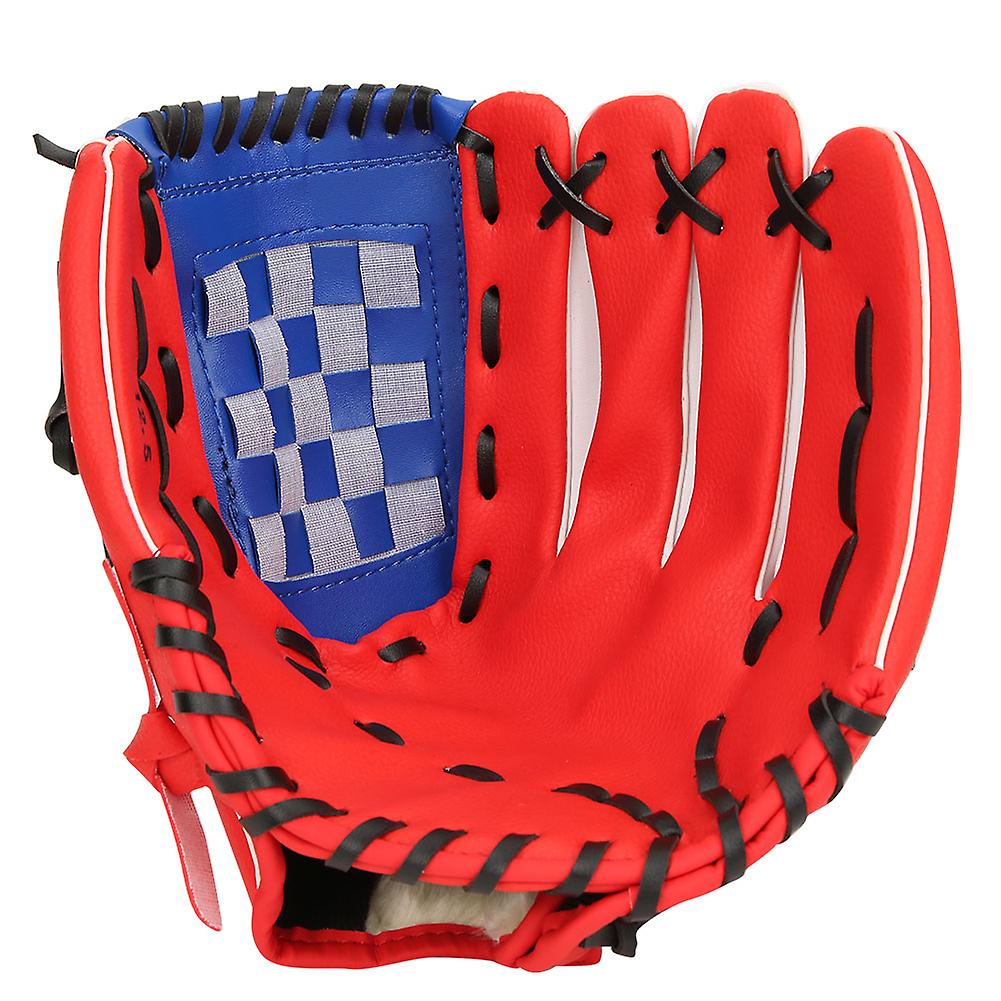 Pu Leather Baseball Glove Practicing Training Competition Gloves For Children(red 11.5 Inch)