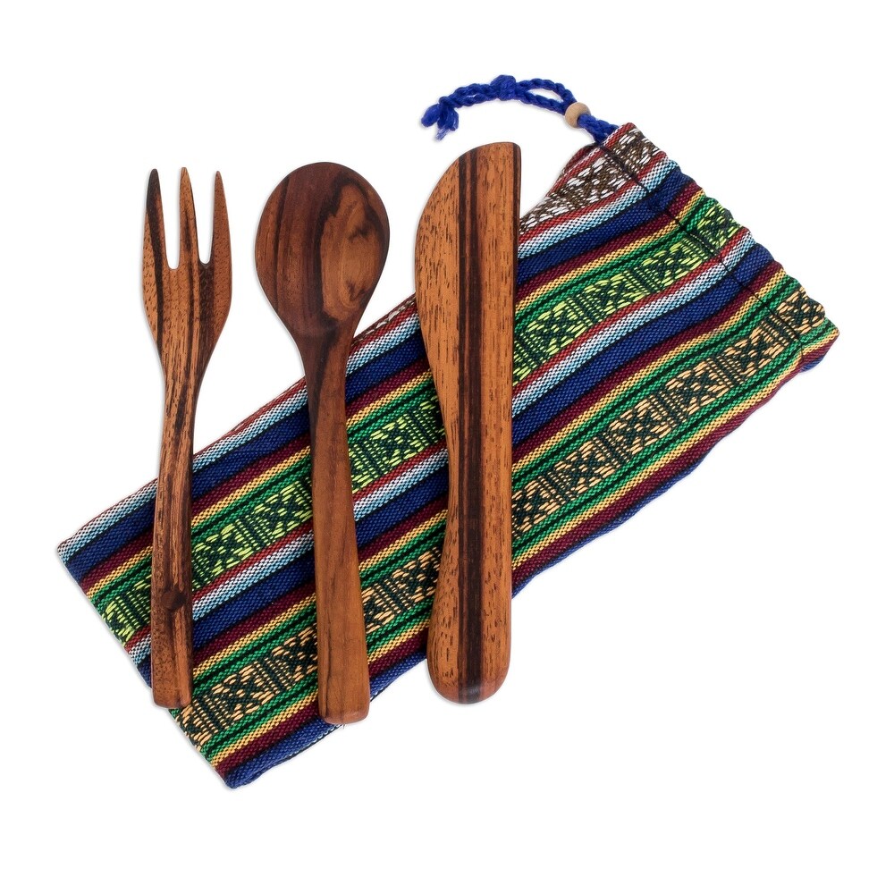 Novica Handmade Dining Out Wood Flatware Set (3 Pieces)