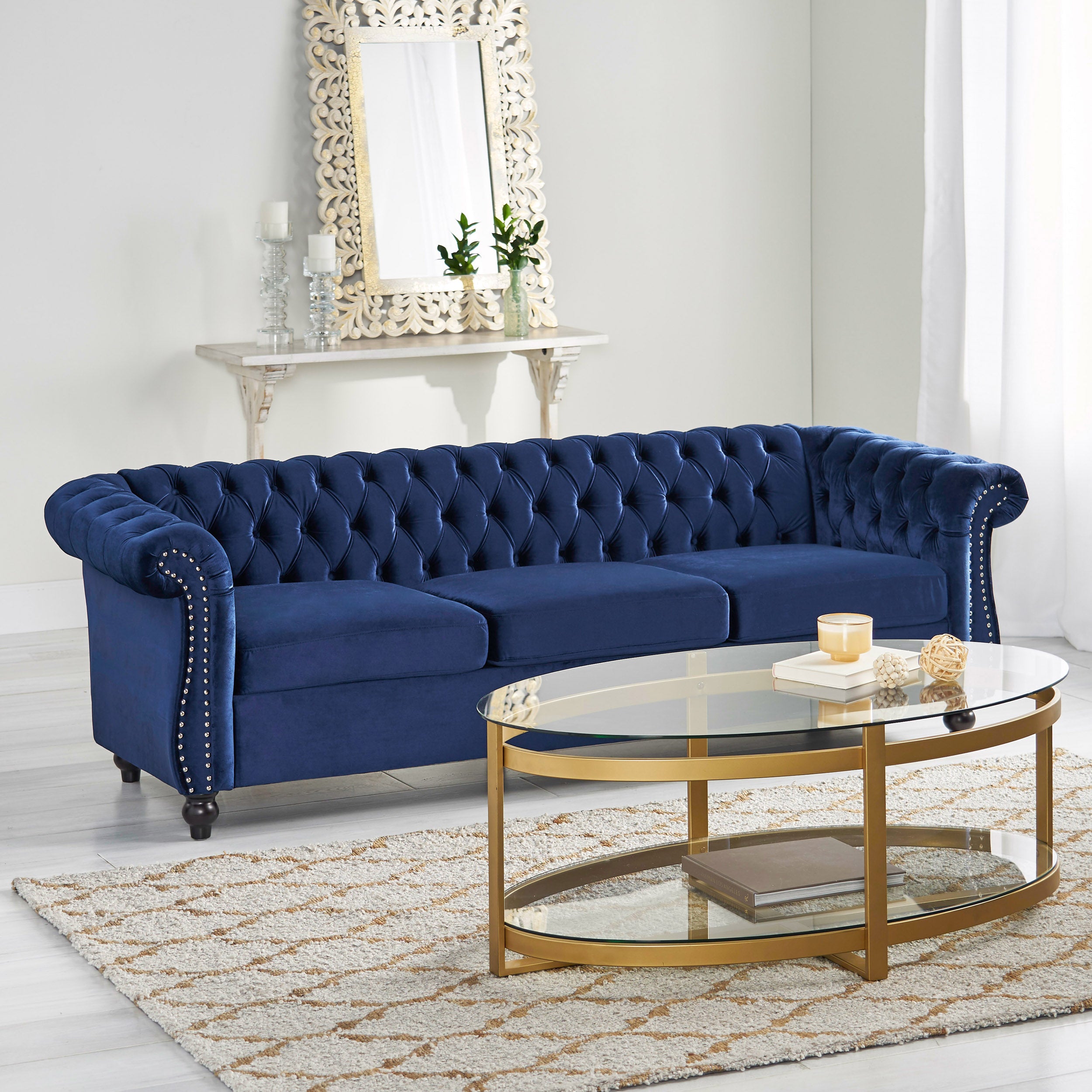 Adetokunbo Tufted Velvet Chesterfield 3 Seater Sofa