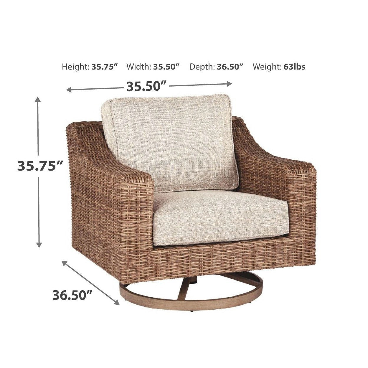 Fire Island Mist Outdoor Swivel Rocker Chair