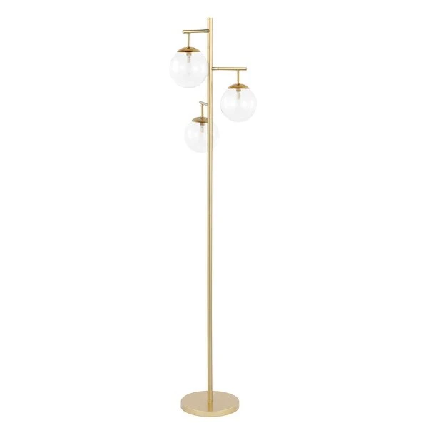 GetLedel 68.9-inch 3-Light Tree Floor Lamp with Glass Shades