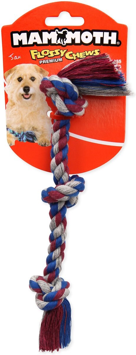 Mammoth Cottonblend 3 Knot Dog Rope Toy， Color Varies