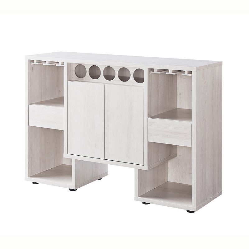 FC Design White Oak Buffet Cabinet Rack with Storage and Display Function