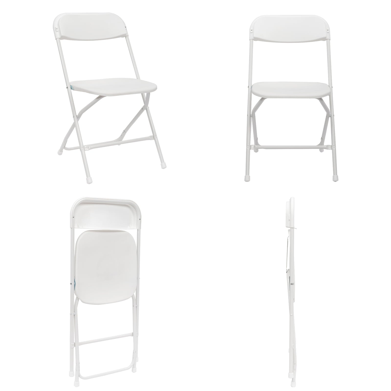 5 Pack Plastic Folding Chairs 350 lb. Capacity Wedding Banquet Commercial Seat Premium Party Event Chair, White