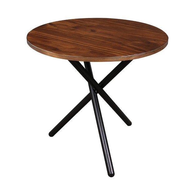 Contemporary Crossed Leg End Table Mocha black Flora Home