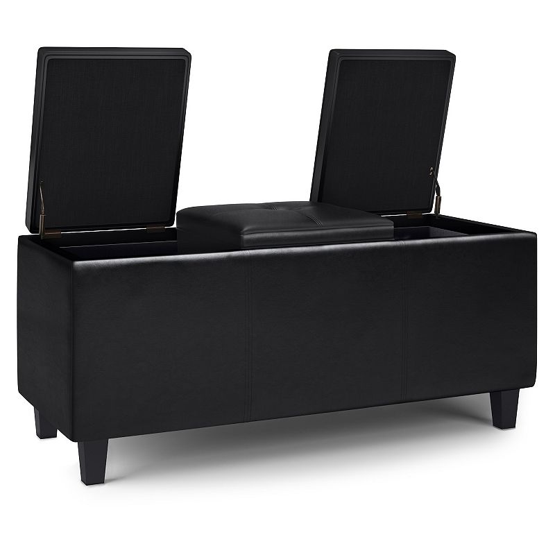 Simpli Home Avalon Tray Storage Ottoman