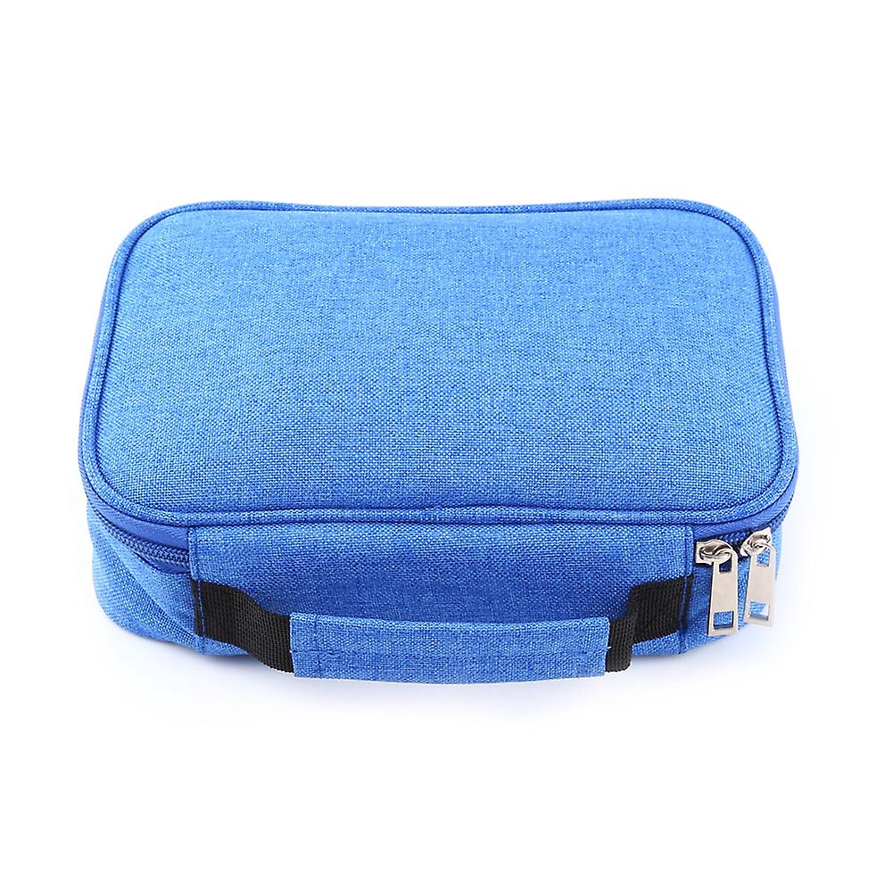 72 Slots Multifunction Foldable Fabric Pencil Case Large Capacity Zipper Pen Bag Blue