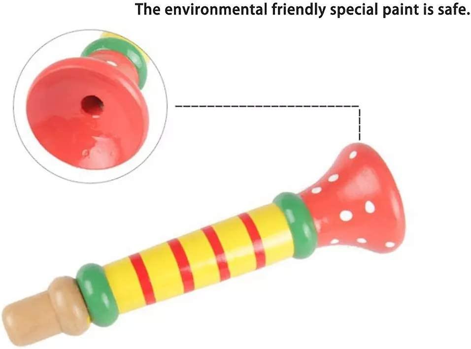 3pcs Wood Musical Instrument Toys Small Buglet Wooden Vertical Whistle Small Speakers Trumpet Toy Children Toy(random)