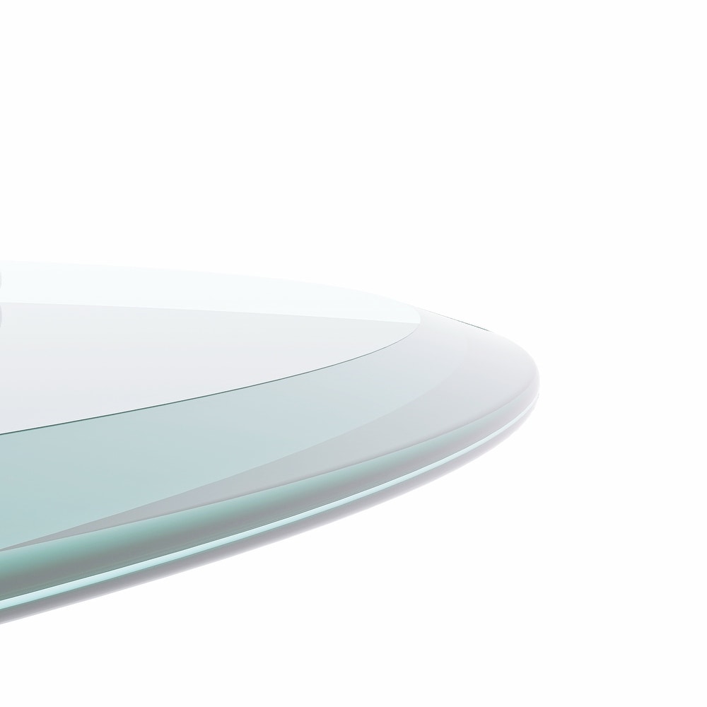 Round Tempered Glass Table Top Beveled Polished Edge (Only Table Top)