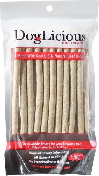 Canine's Choice DogLicious Natural Munchy Chew Stick Dog Treats， 20 count