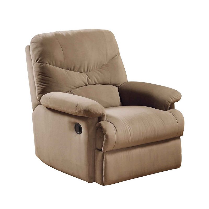 Deby 35 Inch Modern Motion Recliner Chair， Soft Microfiber Seat， Brown