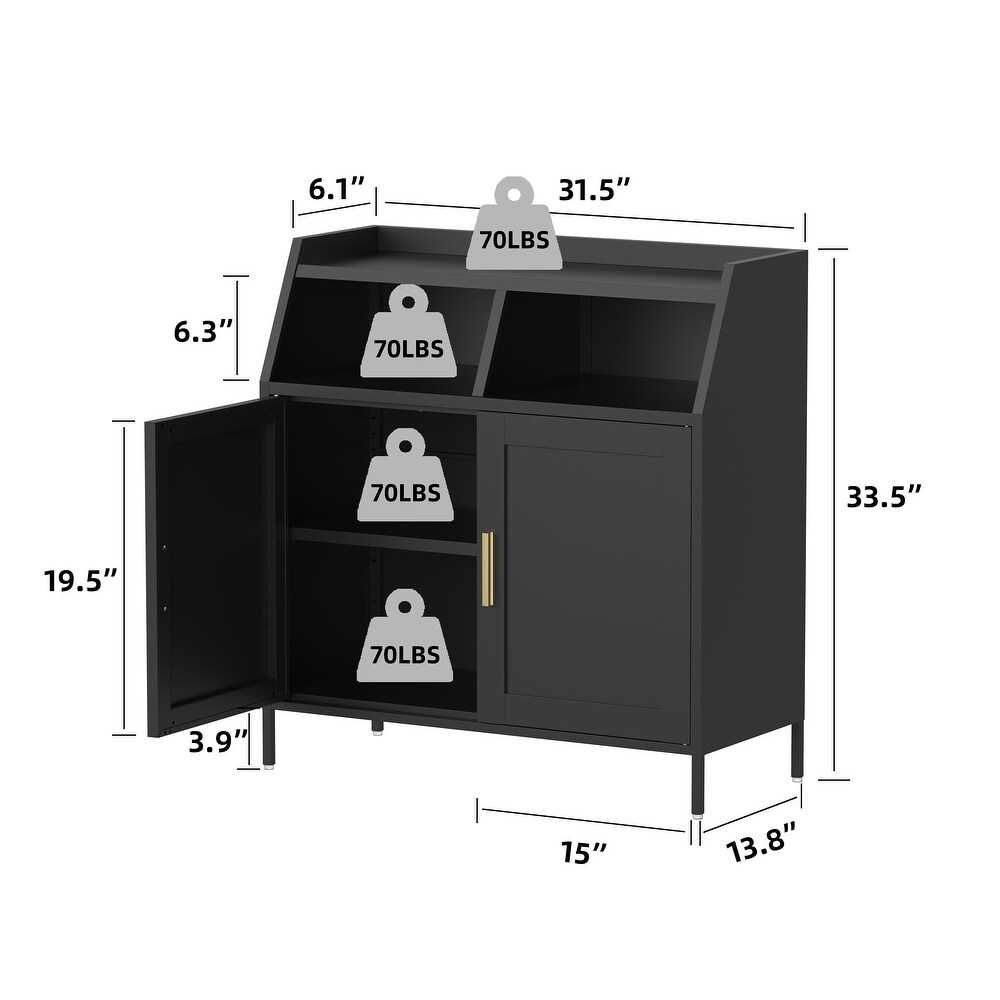 Metal Buffet Sideboard Cabinet with Storage Storage Cabinet Modern Sideboard Buffet Table