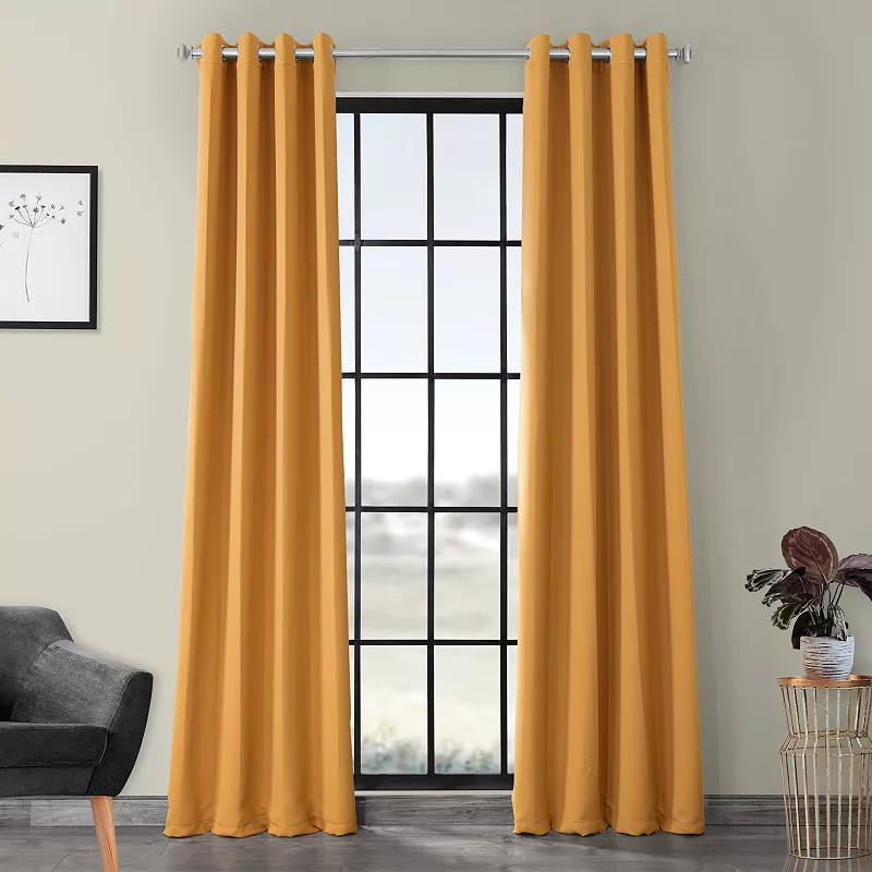 EFF Solid Blackout Grommet Set of 2 Window Curtains