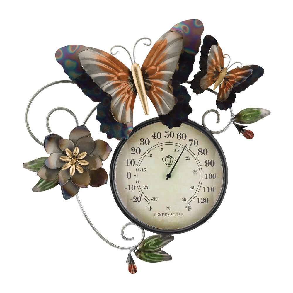 Thermometer Metallic Wall Decor   Butterfly