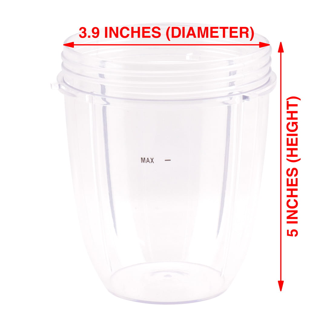 18 oz Short Cup Includes Lip Ring Replacement Parts Compatible with NutriBullet 600W 900W Blenders NB-101B NB-101S NB-201