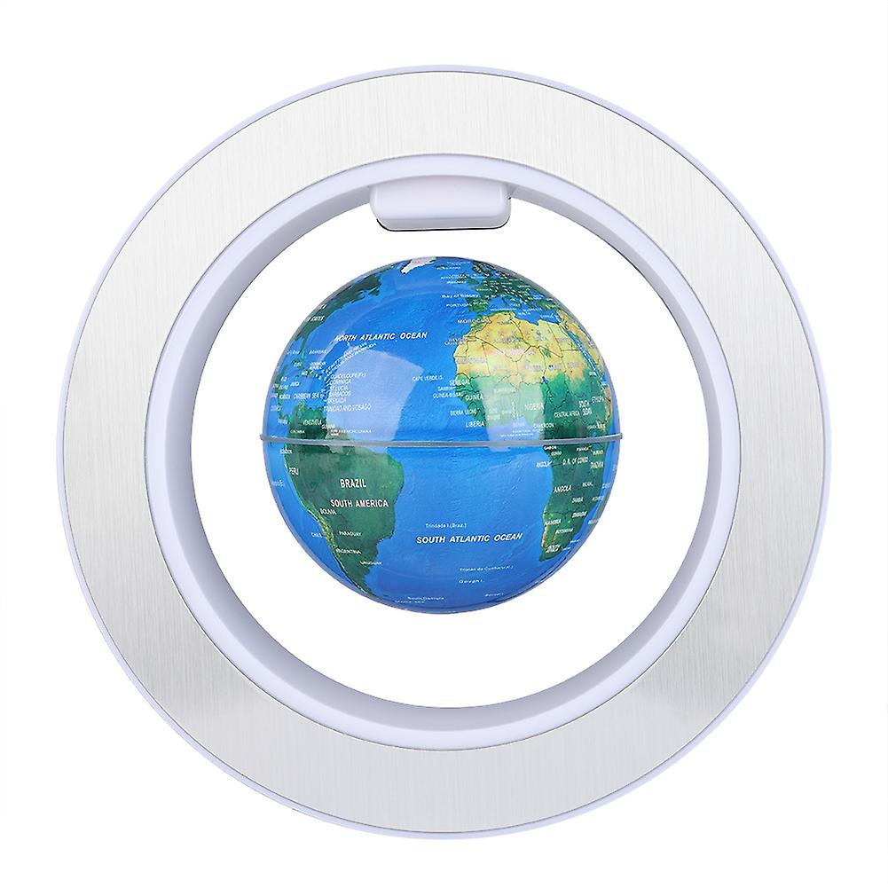 4in O Shape Magnetic Levitation Floating Globe Rotating Magnetic Globes With Led Light For Home Office Decoration 100-240vblue Us