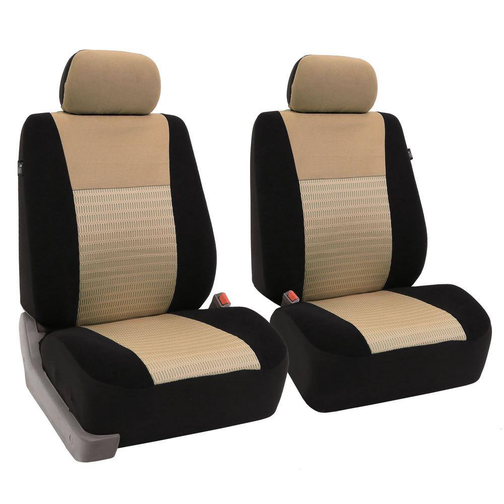 FH Group Fabric 47 in. x 23 in. x 1 in. Deluxe 3D Air Mesh Full Set Seat Covers DMFB060BEIGE115