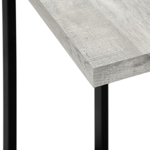 Modern C- Shaped Accent Table Reclaimed Wood-Look / Black Metal - 19.25