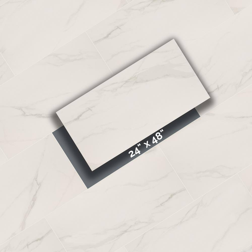 MSI Voyager Blanco 24 in. x 48 in. Matte Porcelain Marble Look Floor and Wall Tile (15.32 sq. ft.Case) NHDVOYBLA2448